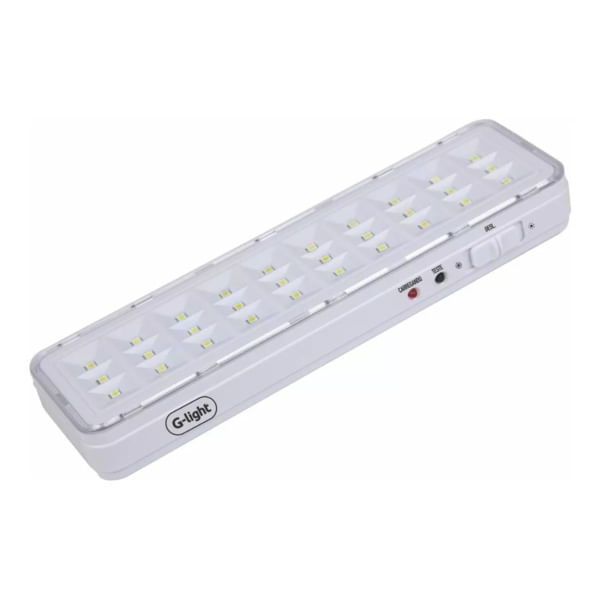 Luminária de Emergencia Slim 30Leds 1,2W Bateria GLight Kasamar